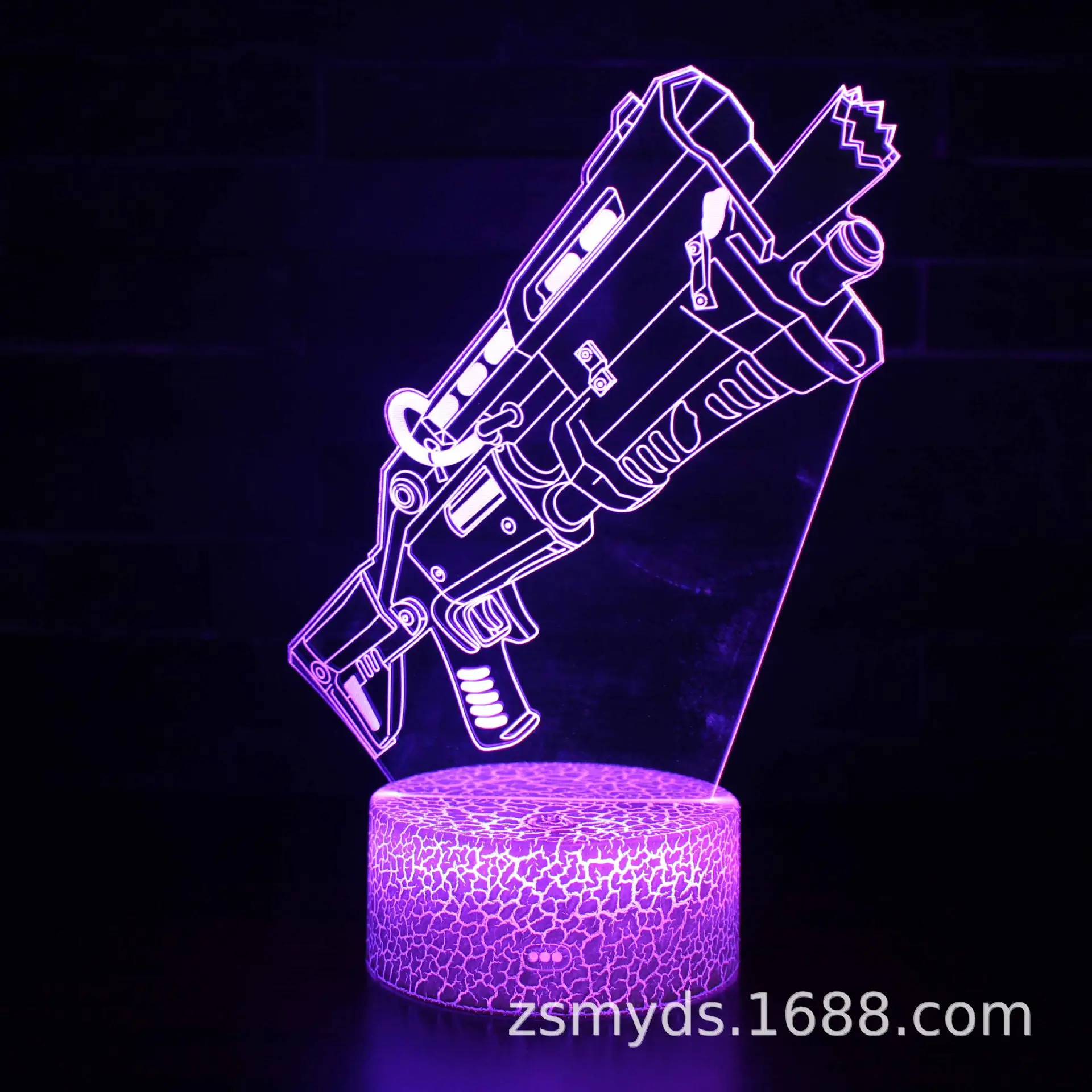 3D LED Night Light Gun Design Table Lamp