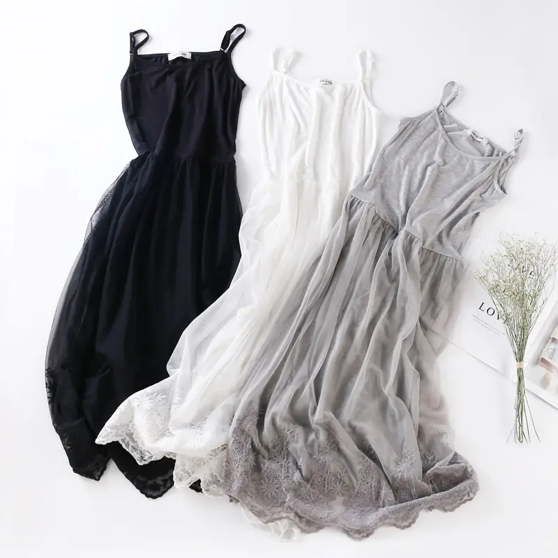 White Long Ankle Skirt with Embroidered Lace Base - Image 10