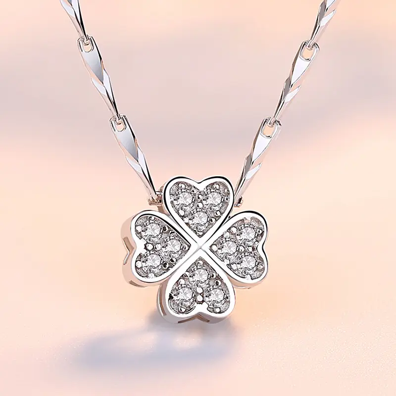 Four Leaf Clover Sterling Silver Necklace for Women - Image 3