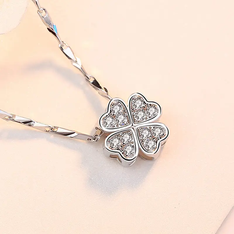 Four Leaf Clover Sterling Silver Necklace for Women - Image 4