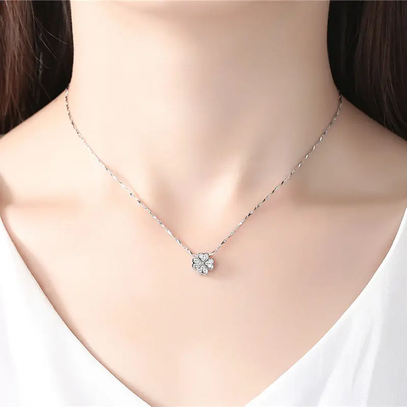Four Leaf Clover Sterling Silver Necklace for Women - Image 5