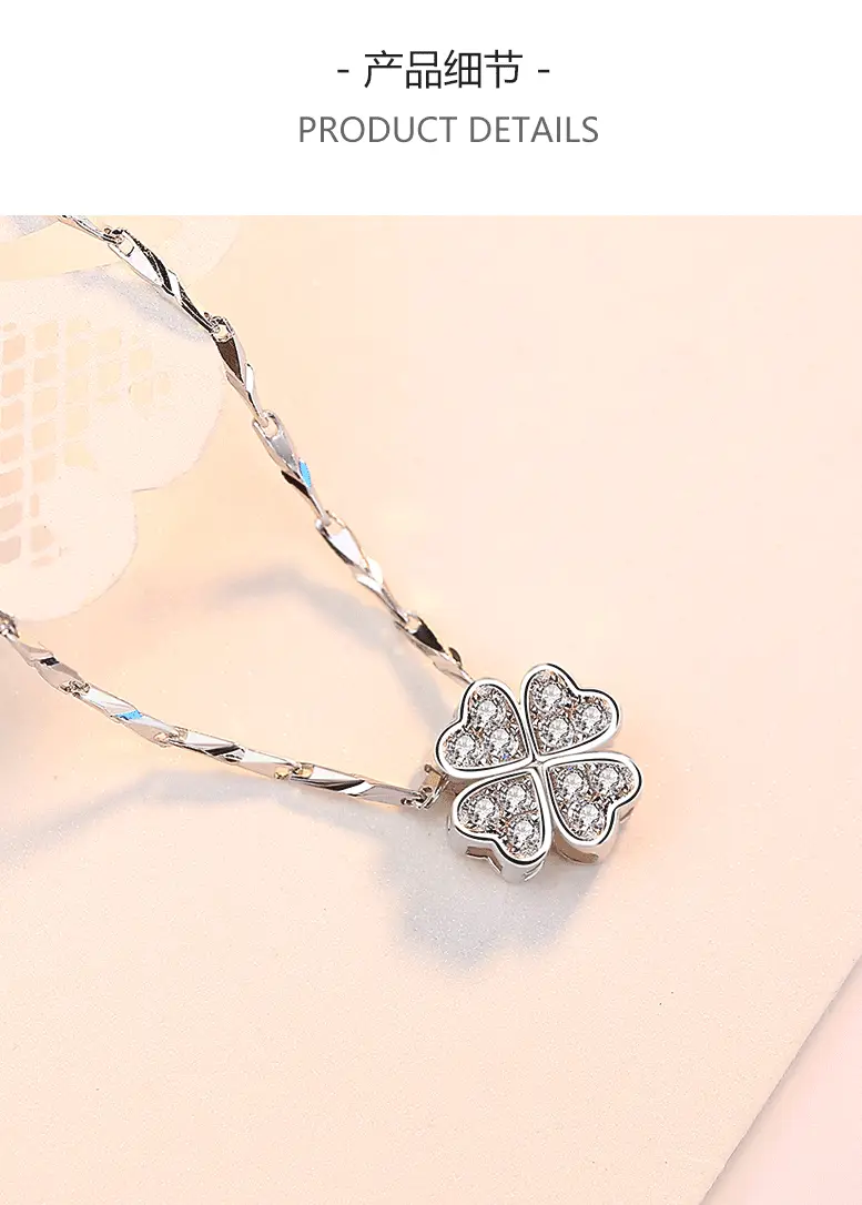 Four Leaf Clover Sterling Silver Necklace for Women — feature 6