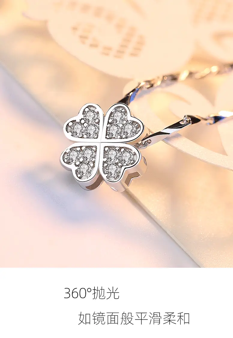Four Leaf Clover Sterling Silver Necklace for Women — feature 8