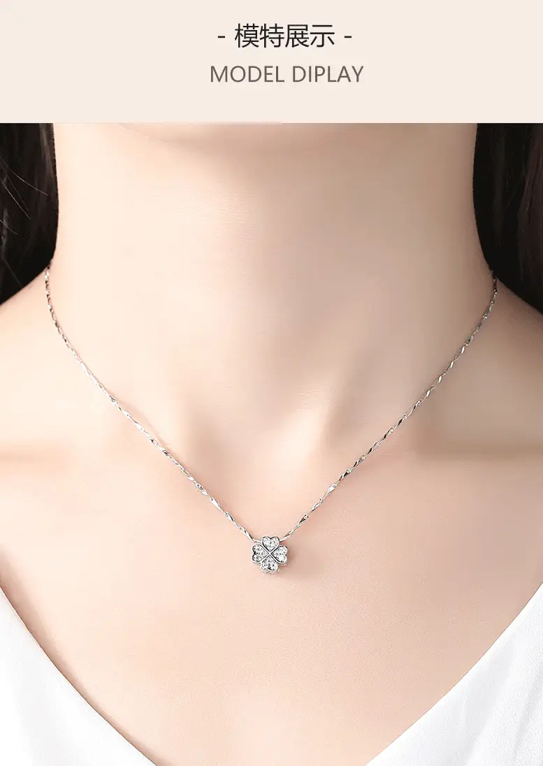 Four Leaf Clover Sterling Silver Necklace for Women — feature 9