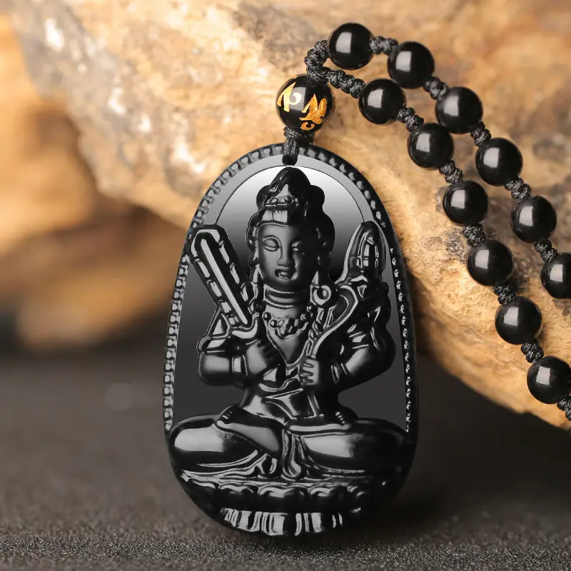 Autumn & Winter Sceptical Necklace with Crystal & Buddha Design - Image 2