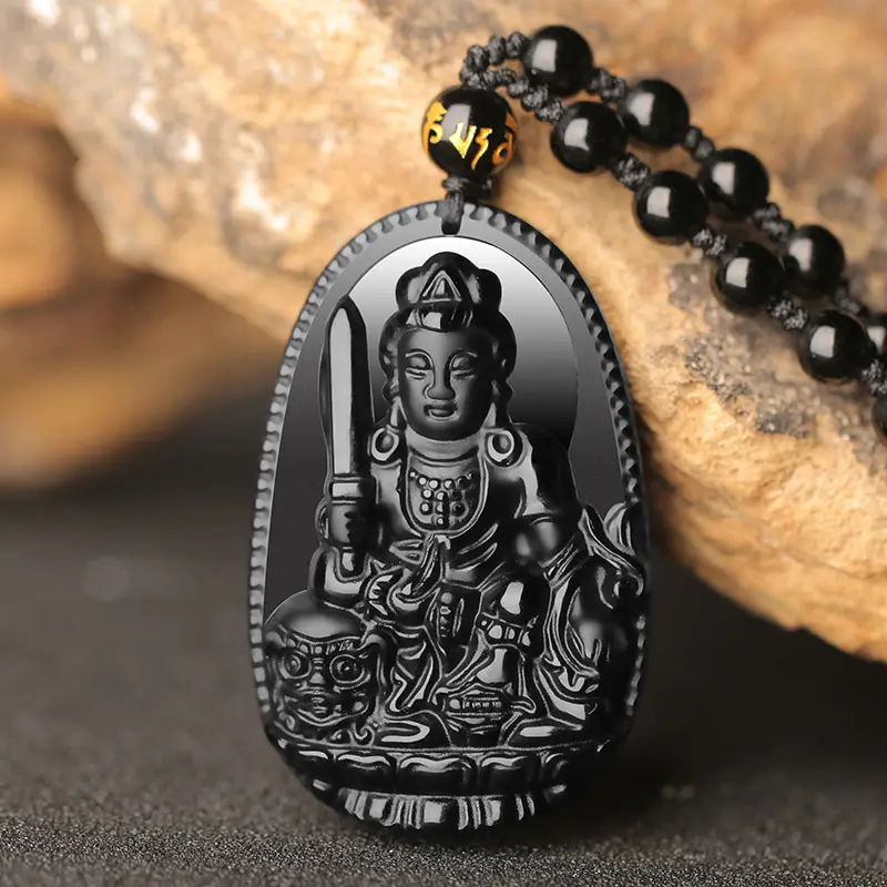 Autumn & Winter Sceptical Necklace with Crystal & Buddha Design - Image 3