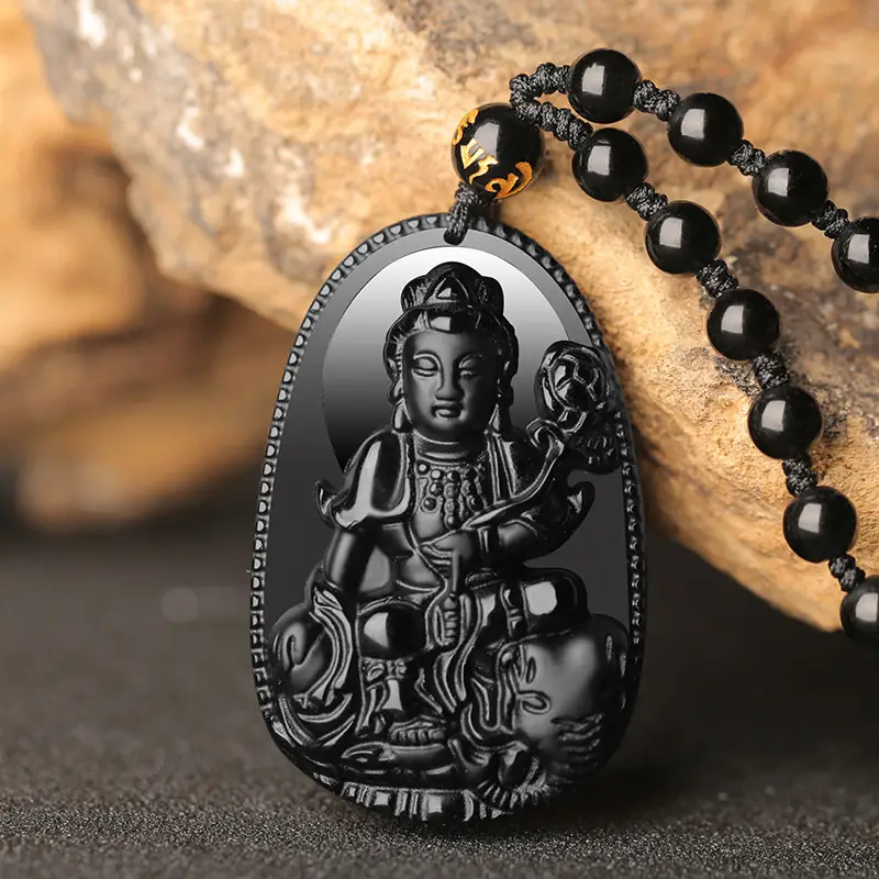 Autumn & Winter Sceptical Necklace with Crystal & Buddha Design - Image 4