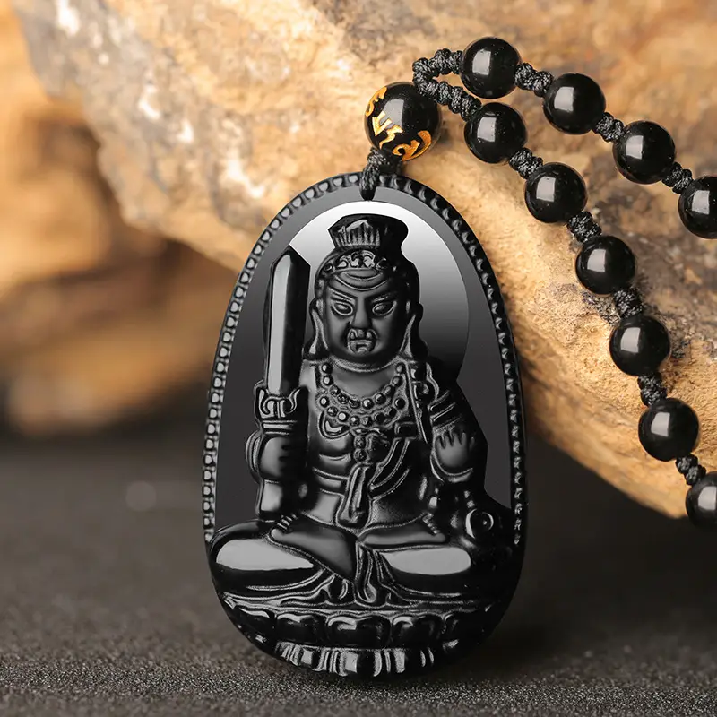 Autumn & Winter Sceptical Necklace with Crystal & Buddha Design - Image 7