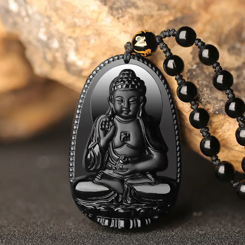 Autumn & Winter Sceptical Necklace with Crystal & Buddha Design - Image 8