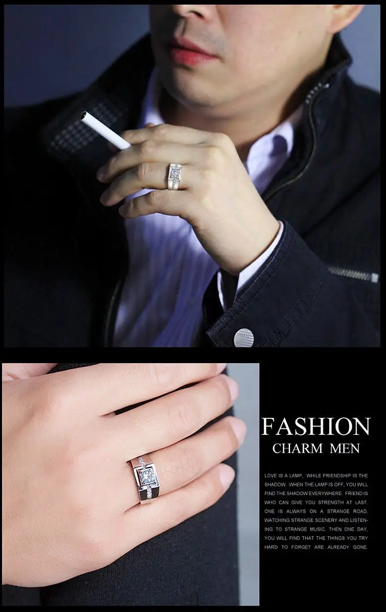 18K Platinum Wide Diamond Men's Ring with Gemstone Center — feature 27