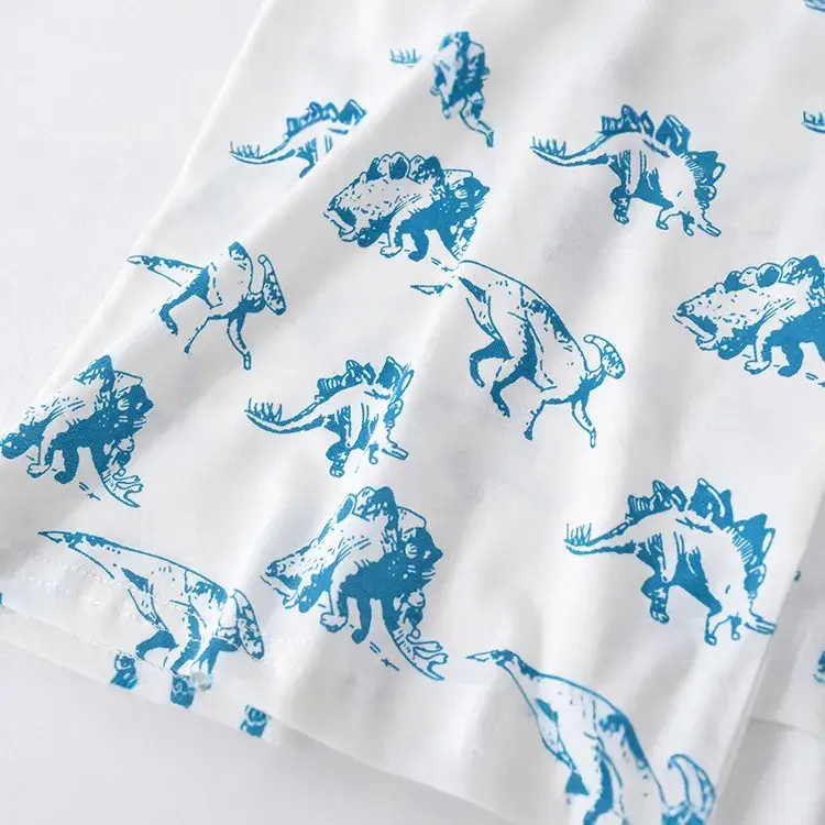 Dinosaur Print Cotton T-Shirt for Boys Girls Half Sleeve Top - Image 2