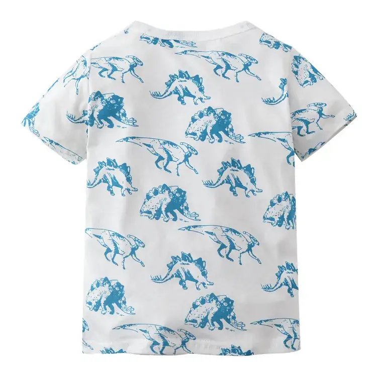 Dinosaur Print Cotton T-Shirt for Boys Girls Half Sleeve Top - Image 5