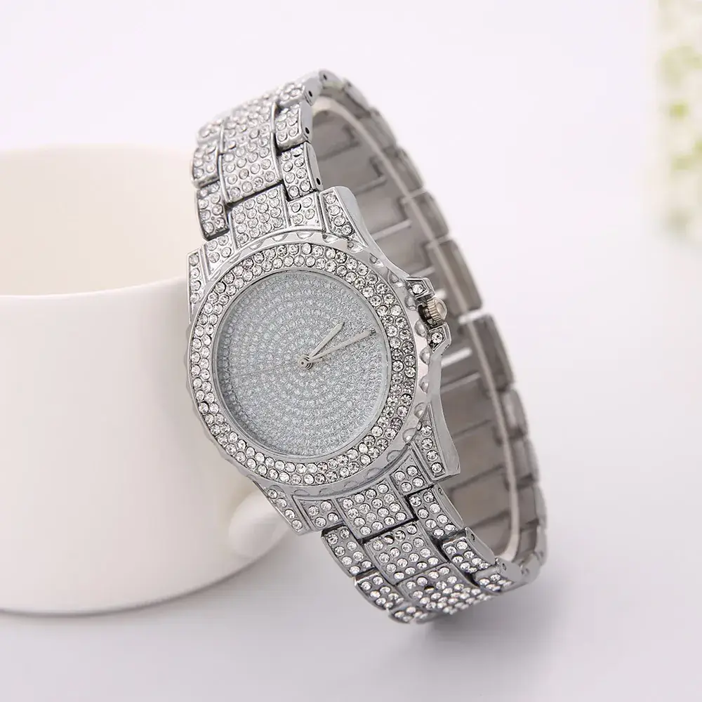 Women's Full Diamond Rose Gold Quartz Watch