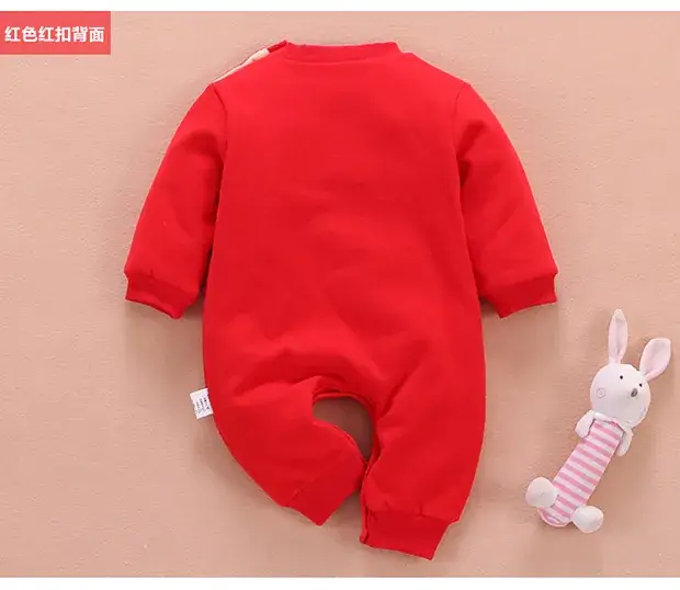 Baby New Year Red Velvet Jumpsuit 4-9 Months — feature 10