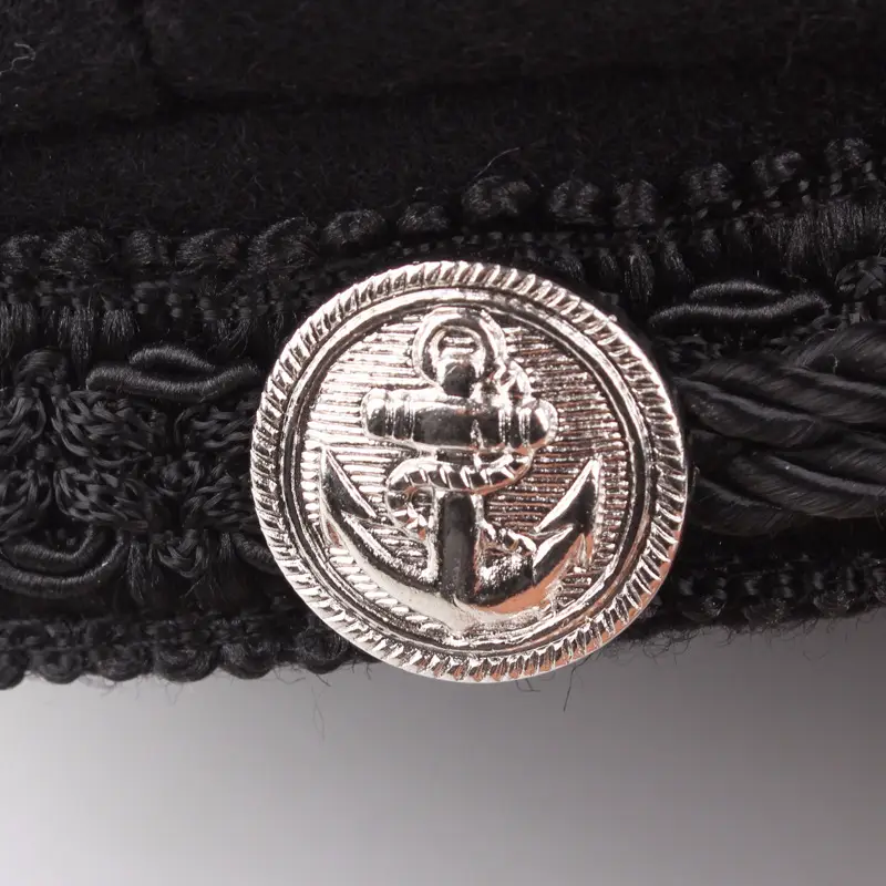 Navy Woolen Button Rope Army Cap for Men Women Autumn Winter - Image 6