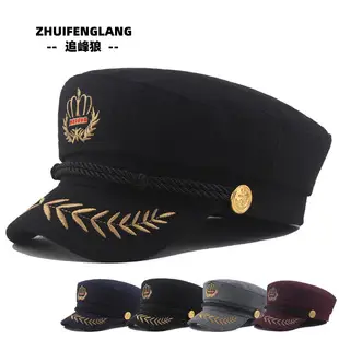 Navy Woolen Button Rope Army Cap for Men Women Autumn Winter — feature 22