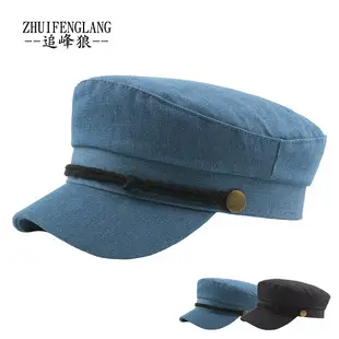 Navy Woolen Button Rope Army Cap for Men Women Autumn Winter — feature 23
