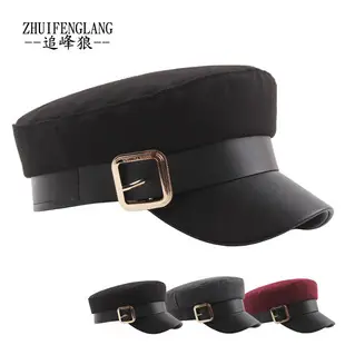 Navy Woolen Button Rope Army Cap for Men Women Autumn Winter — feature 25