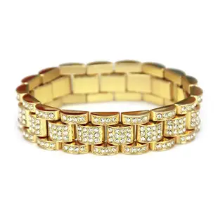 18K Gold Full Diamond Cuban Chain Bracelet for Men — feature 1