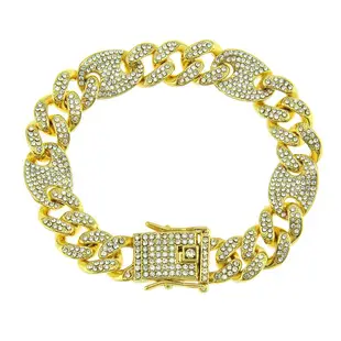 18K Gold Full Diamond Cuban Chain Bracelet for Men — feature 10