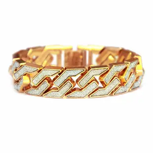 18K Gold Full Diamond Cuban Chain Bracelet for Men — feature 2