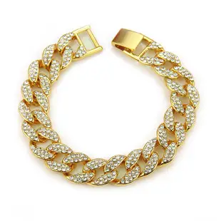 18K Gold Full Diamond Cuban Chain Bracelet for Men — feature 25