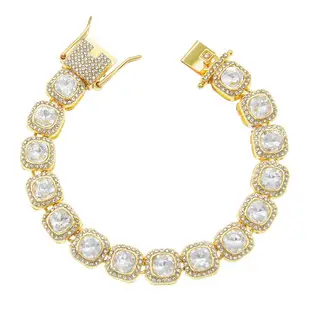 18K Gold Full Diamond Cuban Chain Bracelet for Men — feature 33