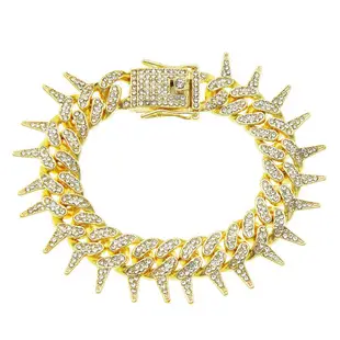 18K Gold Full Diamond Cuban Chain Bracelet for Men — feature 35