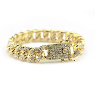 18K Gold Full Diamond Cuban Chain Bracelet for Men — feature 4