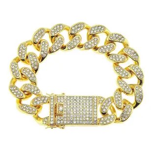 18K Gold Full Diamond Cuban Chain Bracelet for Men — feature 9