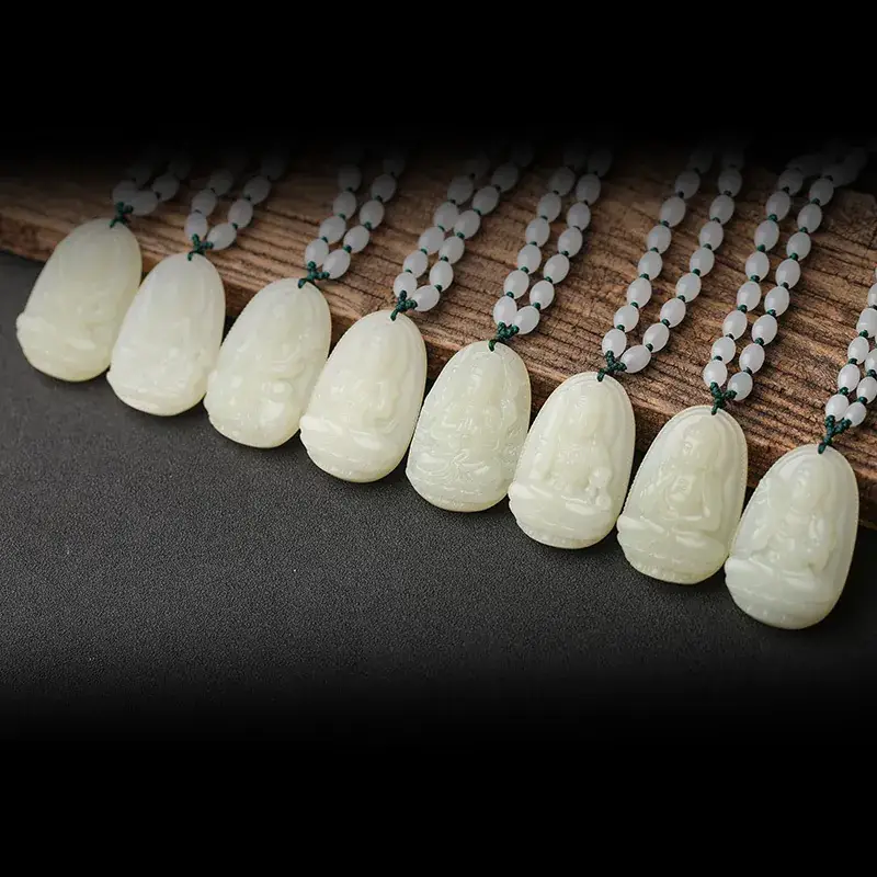 Natural Hotan Jade Buddha Pendant Necklace 12 Zodiac 8 Patron Saint - Image 9