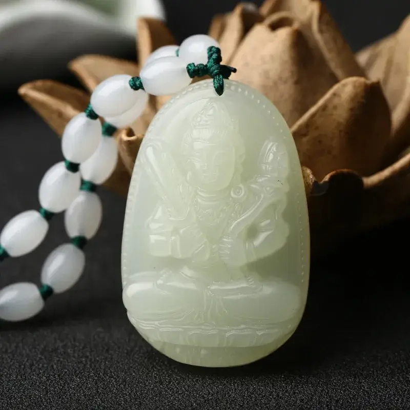 Natural Hotan Jade Buddha Pendant Necklace 12 Zodiac 8 Patron Saint - Image 2
