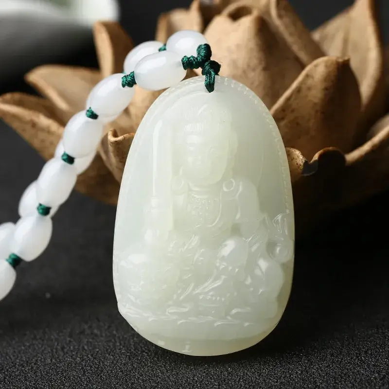 Natural Hotan Jade Buddha Pendant Necklace 12 Zodiac 8 Patron Saint - Image 3