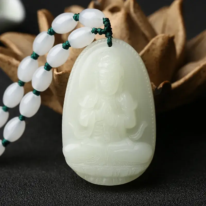 Natural Hotan Jade Buddha Pendant Necklace 12 Zodiac 8 Patron Saint - Image 6