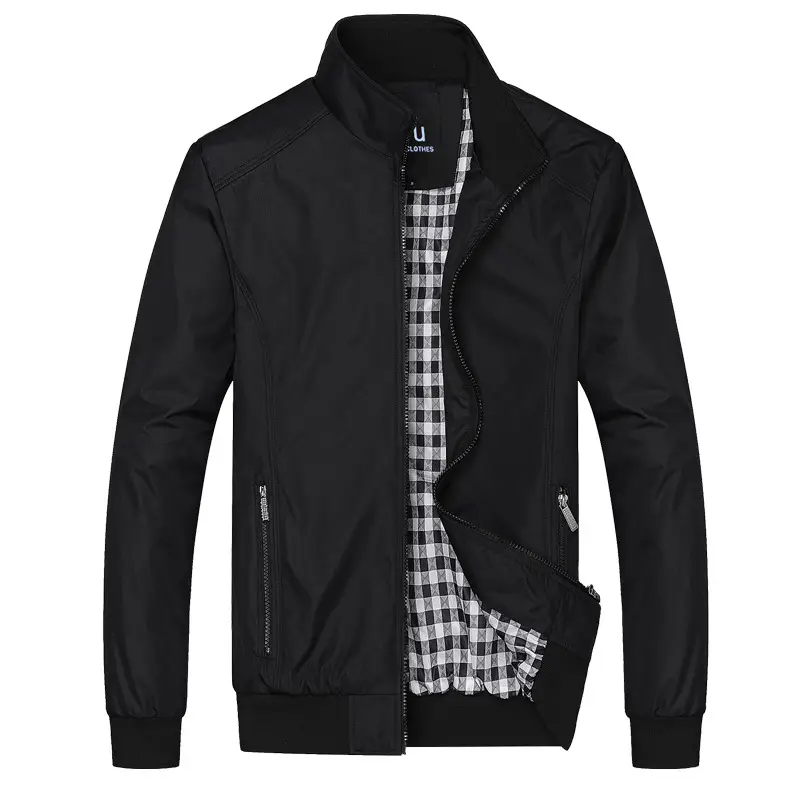 Black Thickened Business Men's Jacket Large Casual Loose