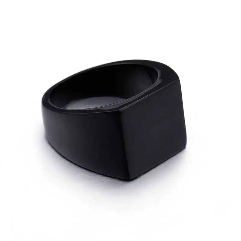 Golden Geometric Engraved Titanium Steel Ring 9.5mm - Image 33