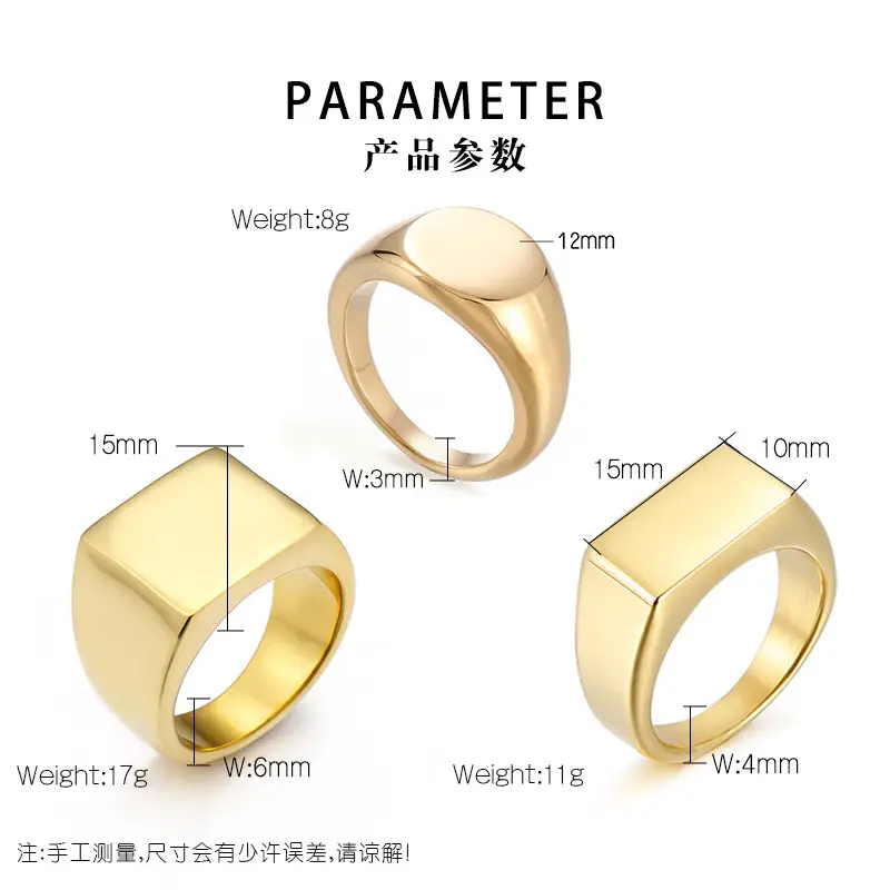 Golden Geometric Engraved Titanium Steel Ring 9.5mm — feature 2