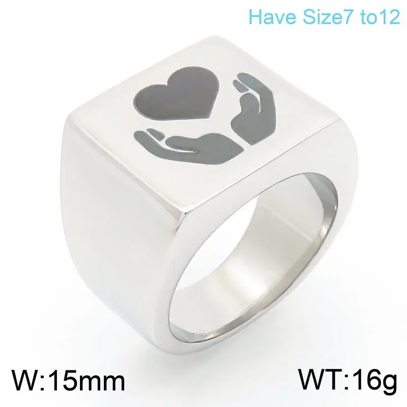 Golden Geometric Engraved Titanium Steel Ring 9.5mm - Image 21
