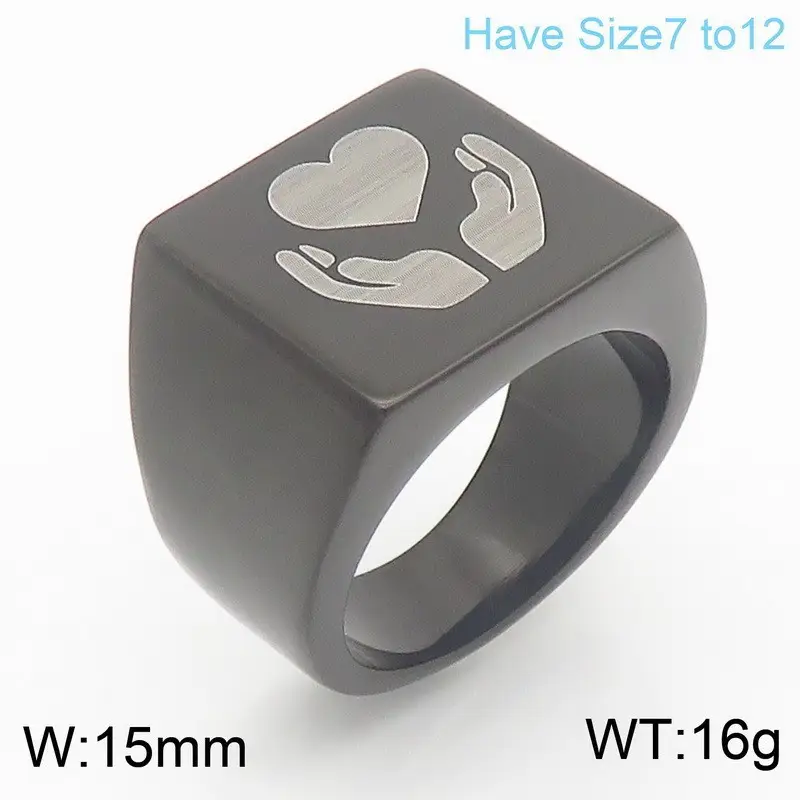 Golden Geometric Engraved Titanium Steel Ring 9.5mm - Image 23