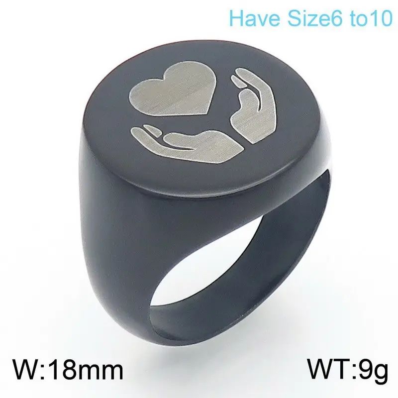 Golden Geometric Engraved Titanium Steel Ring 9.5mm - Image 27