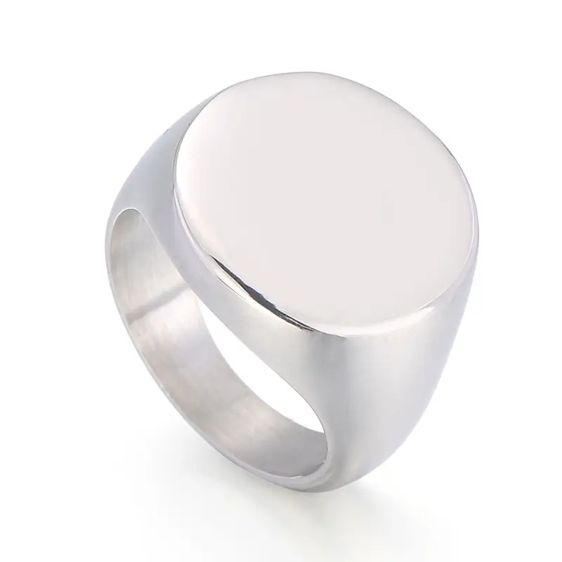 Golden Geometric Engraved Titanium Steel Ring 9.5mm - Image 8