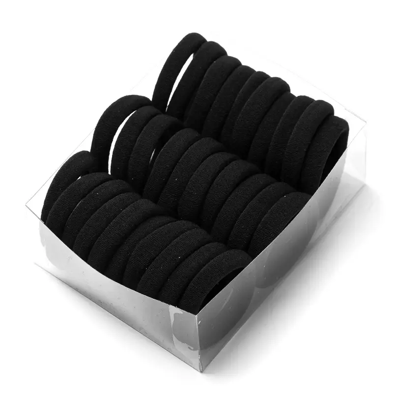 Seamless Rubber Hair Towel Band Black - Image 15