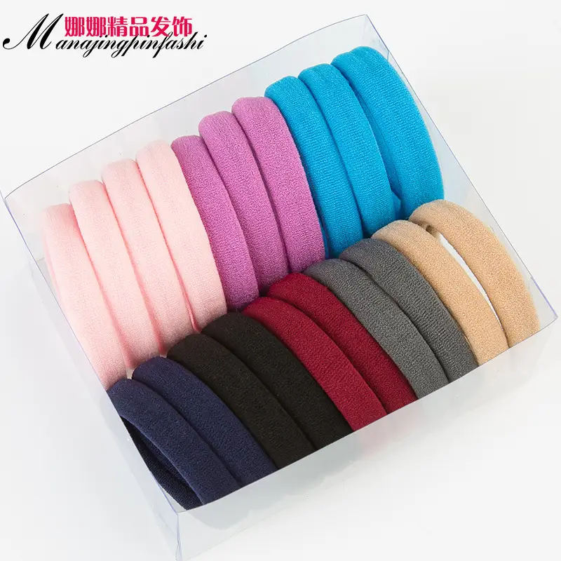 Seamless Rubber Hair Towel Band Black - Image 3