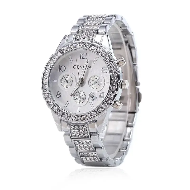 Rose Gold Rhinestone Women's Quartz Watch with Calendar