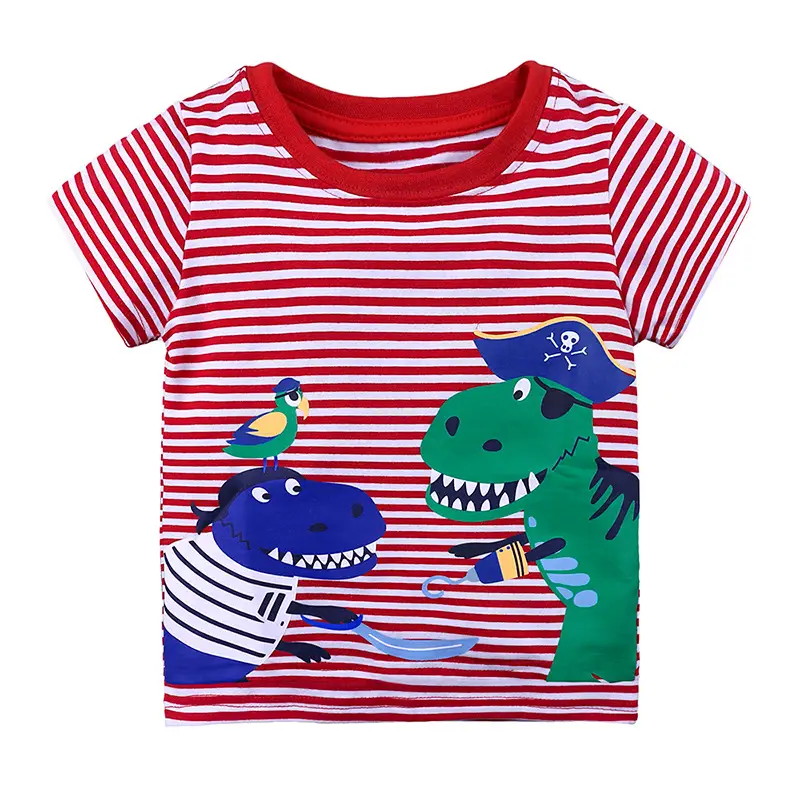 Children's Helicopter Striped T-Shirt Red White Boys 2026 - Image 8