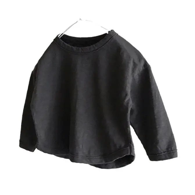 White Long-Sleeve T-Shirt for Boys Bamboo Cotton Round Neck - Image 7