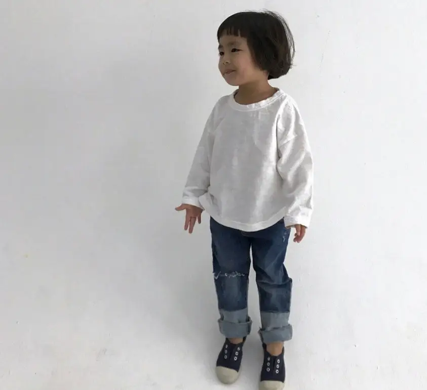 White Long-Sleeve T-Shirt for Boys Bamboo Cotton Round Neck — feature 5