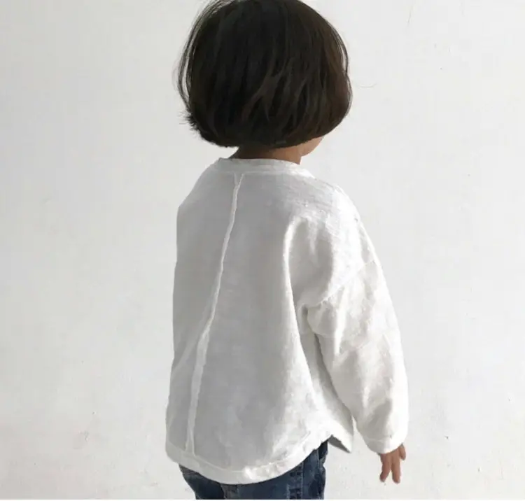 White Long-Sleeve T-Shirt for Boys Bamboo Cotton Round Neck — feature 6
