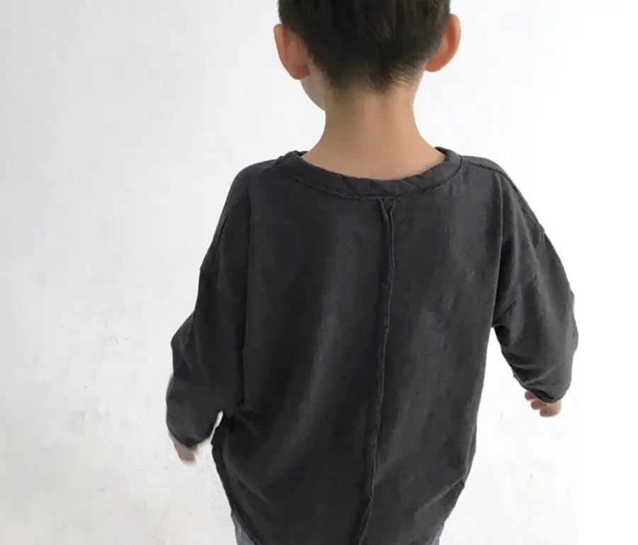 White Long-Sleeve T-Shirt for Boys Bamboo Cotton Round Neck — feature 7