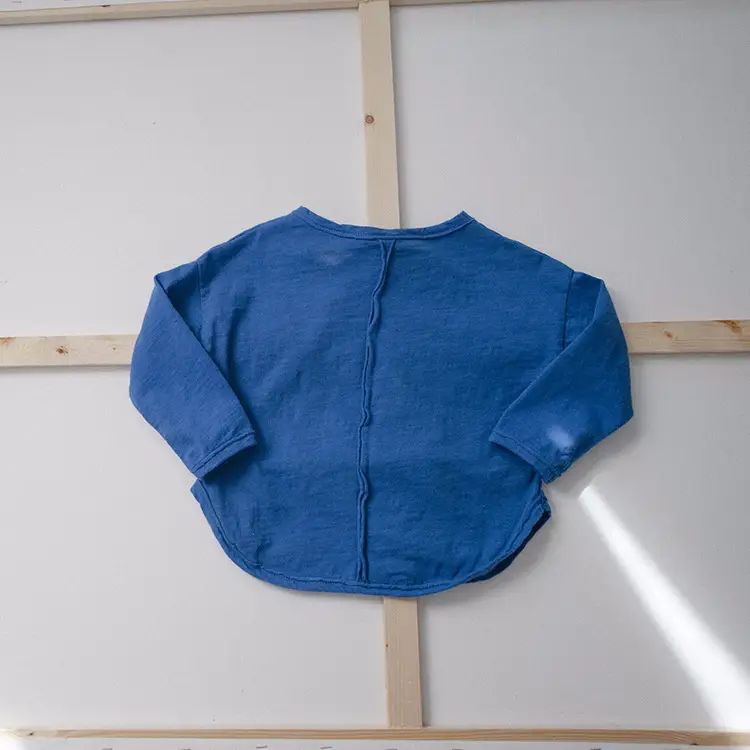 White Long-Sleeve T-Shirt for Boys Bamboo Cotton Round Neck - Image 3